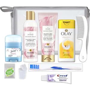 Convenience Kits International Womens Deluxe Kit 10 PC Kit Featuring: Sulfate Free Hair, Face & Body, Oral Care, Travel-Size Travel Essentials