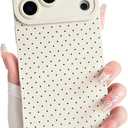 NITITOP Compatible for iPhone 17 Pro Case Cute Aesthetic Little Polka Dots Pattern Design for Women Men Girls Soft TPU Shockproof Stylish Full Camera Protective Phone Cover - White Black
