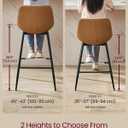 VASAGLE Bar Stools Set of 2, Bar Height Bar Stools with Back, Ergonomic Backrest, Synthetic Leather, Metal Legs, 28.5-Inch Tall Barstools for Kitchen Island Home Bar, Easy Assembly, Caramel Brown