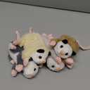 5 Pcs Stuffed Opossum Mommy Possum Plush with 4 Baby Opossums Stuffed Toy on Her Back, Magnetic Attraction Cotton Plush Animal Toy Gift for Boys Girls Possum Lover(Classic)