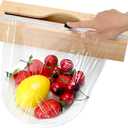 Plastic Wrap Dispenser with Cutter,Cling Wrap with Slide Cutter for Kitchen Storage Organization Holder for 12" Roll