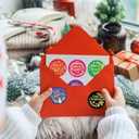 2 x JarThenaAMCS 500Pcs Gold Foil Merry Christmas Stickers Roll Self-Adhesive Xmas Colorful Label Stickers Decal for Holiday Party Favor Decor, 6 Designs