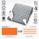 Electric Heating Pad, 2025 Upgraded Dual Mode Controller (Manual and auto Off Mode),Multiple Safety protections, Comfortable Soft, Machine Washable12"x 24" Grey