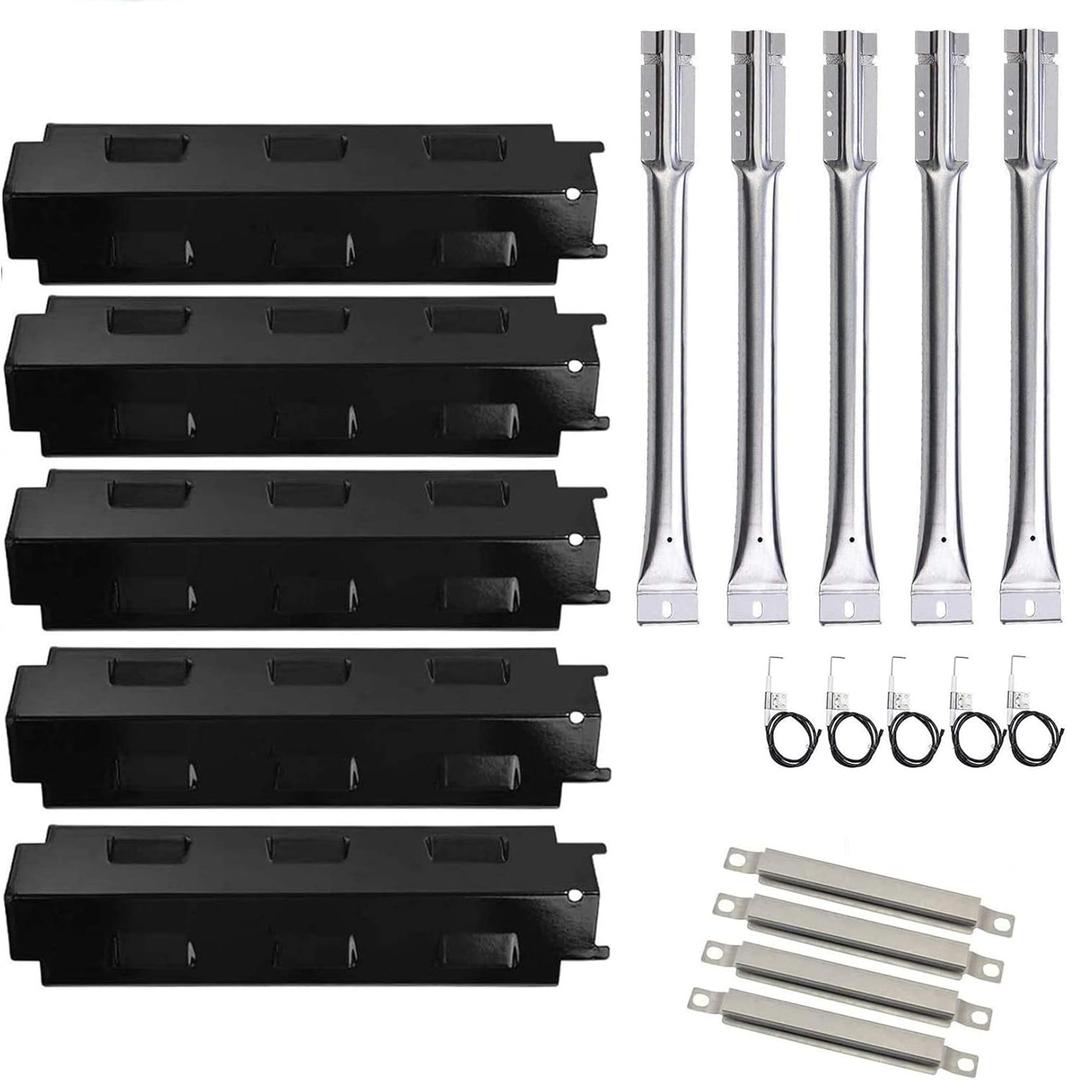 Grill Replacement Parts for Charbroil 463230515 463230514 463239915 Grills, Grill Burner, Heat Plate Shield, Crossover Tubes, Ignitor Repair Kit for Charbroil 463230512 463230513 463230511 Gas Grills