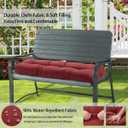 FUNHOME Outdoor Bench Cushion 42 x18 inch with Non-Slip Grips,Water Resistant Porch Swing Cushion,Bench Pillow Pads,Tufted Cushions for Patio Garden Furniture,42" Seat Cushions(Dark Red)