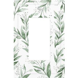 Boho Olive Green Eucalyptus Leaf 1 Gang Rocker/decorator Outlet Light Switch Wall Plate Cover Faceplate Decorative Switchplate Decorator Outlet Cover