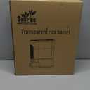 Sooyee 22 Lbs Rice Dispenser, Large Grain Container Storage with Lid Measuring Cylinder Moisture Proof Household Cereal Dispenser Bucket for Kitchen Soybean Corn,White and Grey