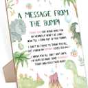 Baby Shower Game for A Message From The Bump,Wooden Baby Shower Game Sign With Stand,Dinosaur Baby Shower Table Decoration,Baby Shower Welcome Sign,Party Favors Supplies,Gender Reveal Ideas,-7