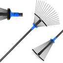BsBsBest 61 Inch Rake for Leaves with 18 Metal Tines 10-18" Expandable Head Rakes Adjustable Handle for Lawn Leaf Rake Yard Tools for Collecting Leaves, Grass Clippings, Garbage