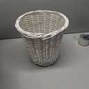 Round Wicker Trash can, Hand-Woven Rattan Waste Basket No Cover Recycling Bin for Bathroom, Bedroom, Kitchen, Living Room, Home and Office (Color : B)
