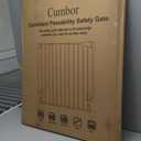 Cumbor 34" Extra Tall No Bottom Bar Baby Gate for Stairs, Wall Mounted Dog Gate Indoor for Larger Pets, Expandable 29.2-43" Safety Gate for Doorways, Wide Walk Thru Door for Easy Access (White)