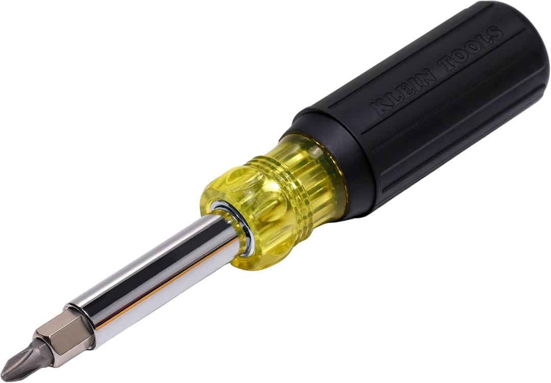 Klein Tools 32500 11-in-1 Screwdriver/Nut Driver Set, 8 Bits (Phillips, Slotted, Torx, Square), 3 Nut Driver Sizes, Cushion Grip Handle