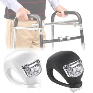 Walker Clip-On Mobility Light, Wheelchair LED Flashlight with 3 Modes for Crutches, Canes, Rollators, Prevent Falls During Dark, 2 PCS