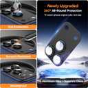 Jeluse Compatible with iPhone 17 Pro Camera Lens Protector, Strong Adhesion Full Coverage Metal Aluminum Alloy Ultra Clarity Tempered Glass Camera Screen Protector