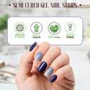 2 x MOOYIYAN Gloss Nail Strips|Uv Free|22 Pcs,Gel Nail Stickers|Long Lasting Two Weeks and Easy to Apply&Remove|Dazzle Blue