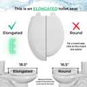 Centoco Elongated Toilet Seat, Open Front with Cover, Heavy Duty Commercial, Stainless Steel Self Sustaining Hinge, Plastic, Made in the USA, 820STSS-001, White