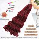 French Curl Braiding Hair 24Inch 8Packs French Curl Crochet Braids Short Curly Crochet Hair Bouncy Synthetic knotless Braiding Extensions (BUG, 24inch, Packs of 8)