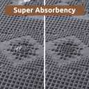 COCOER Waffle Bathroom Runner Rug, Super Absorbent Bath Mat, Machine Washable Non Slip Bath Rug with Tassels, Soft Bathroom Mat for Laundry Room Bedside Hallway, Grey 24" x 48"