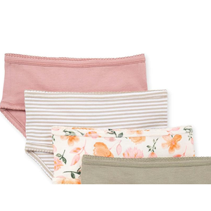 Burt's Bees Baby Toddler Girls' Underwear, Organic Cotton Panties, Tag-Free Comfort Briefs, Pack of 4 8 Y
