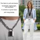 Elastic Neck Lanyard for Keys Black Stretchy Scrunchie Lanyard with ID Badge Holder Retractable Keychain Holder for Women Nurse Teacher