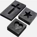 EatingBiting 3pcs Heart Star Cross Graphite Casting Ingot Mold Metal Refining Scrap Melting Casting Refining Scrap Ingot for Jeweler Tools