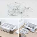 Yesesion Large Cord Organizer Box with Lid and Handle, Plastic Phone Charger Cable Holder with 12 Compartments for Desk Drawer, Clear Art Crafts Container with Removable Inner Cups