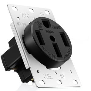 Industrial Grade NEMA 14-50R Outlet, UL Listed, High Power Supports Up to 50 Amps, 125/250 Volts for Electric Vehicles, RVs, and Large Appliances, Heavy Duty, 3 Pole 4 Wire