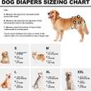 Reusable Dog Diapers Female Large Washable, Premium Doggie Diaper for Dogs, Pack of 3, Highly Absorbent Dog Diaper for Heat, Incontinence and Puppy Training(L)