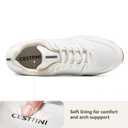Cestfini High Heel Wedge Sneakers for Women Dressy Hidden Wedge Tennis Shoes Lightweight Fashion Heeled Sneakers Lace Up Women White PGYDX06W-174-RT-ALLWHITE-6.5