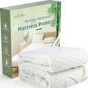 2 Pack Twin XL Waterproof Mattress Pad Cover Rayon Made from Bamboo, Soft Breathable Cooling Mattress Pad Cover, Deep Pocket Stretches up to 21 Tightly Fitted Mattress Protection (Twin XL-2PACK)