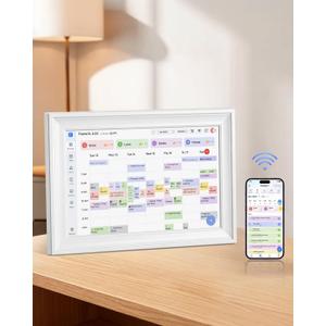 10-Inch Smart Digital Calendar for Family, Touchscreen Digital Wall Calendar with No Subscription Required, Chore Chart, Meal Planner, Custom Lists, Photo Frame, Google Calendar and iCloud Sync, Desk or Wall Mount