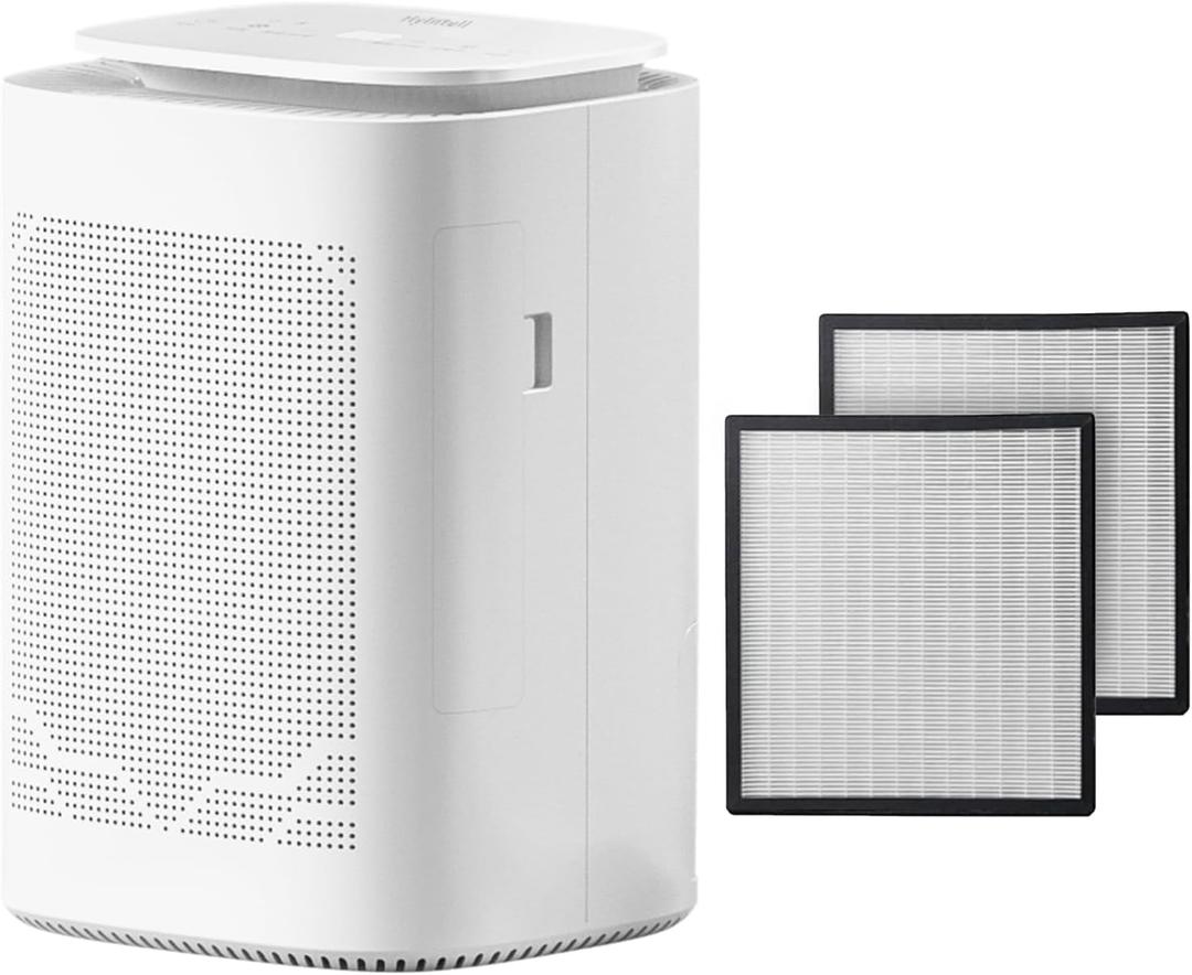 Dehumidifier and Air Purifier Combo HEPA H13 Filter and Negative Air Ion Function,54oz(1600ML) Water Tank with Drain Hose,24hrs Auto-Off Timer,Idea for Bedroom,Bathroom(W)