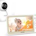 5'' Screen Video Baby Monitor with Camera and Audio, 32-Hour Battery, Baby Monitor No WiFi Remote Pan-Tilt-Zoom VOX, Two-Way Talk Night Vision Temperature Display Alarm 8 Lullabies and 1000ft