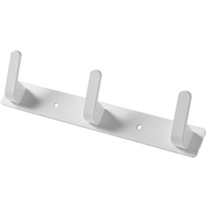 3 Hooks Matte White Bathroom Towel Hooks Mounted Wall Adhesive Heavy Duty Farmhouse Bath Coat Stick on Rack Hat Wall Hook Sticky White Kitchen Robe Rack Coat Hook White 3 Hooks Rack Towel for Bathroom (9.25*1.18*1.38 inch3hooks)