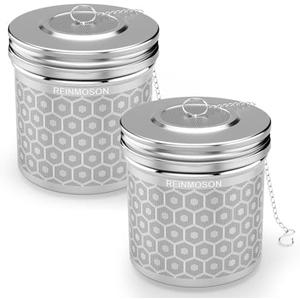 2 Pack Reinmoson Extra Large Tea Infuser for Loose Tea & Spice Infuser for Cooking, Extra Fine Mesh Large Tea Strainers for Loose Tea, 304 Stainless Steel Loose Leaf Tea Steeper