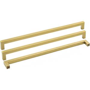 goldenwarm 18in Cabinet Pulls Kitchen Cabinet Hardware - LSJ12GD458 Cabinet Door Hardware Pull Handles for Dresser Drawers Gold Drawer Pulls 5 Pack (18in hole centers)