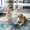 Washable Area Rug Living Room Rugs 8X10 - Neutral Modern Abstract Rugs Soft Carpet with Non Slip Backing for Under Dining Room Table, Bedroom, Home, Office, Light Blue