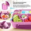 4 x Lunch Box Kids,Bento Box Adult,Lunch Containers for Adults/Kids/Toddler,5 Compartments Bento Lunch Box with Sauce Vontainers,Microwave & Dishwasher & Freezer Safe(Purple)