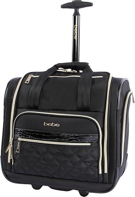 BEBE Women's Leena-Wheeled Under The Seat Carry On Bag, Black, One Size BEBE Women's Leena-Wheeled Under The Seat Carry On Bag, Black, One Size