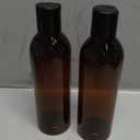 Bekith 16 Pack 8 ounce Amber Empty Plastic Bottles with Disc Top Flip Cap; BPA-Free Refillable Containers For Shampoo, Lotions, Liquid Body Soap, Creams