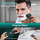 Electric Razor for Men Face,2 Adjustable Speeds Foil Shavers for Men for Beard/Face Beard Trimmer Waterproof Wet & Dry with 3 Floating Blade LED Display USB-C Fast Rechargeable for Travel Home