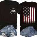 SweatyRocks Women's Summer Tops Flat Graphic Print Tees Loose Crew Neck Short Sleeve T-Shirt (Black, M)