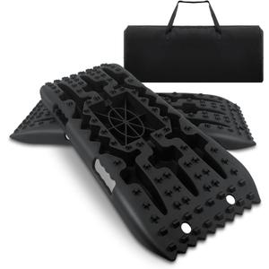 ROBLOCK Off-Road Traction Boards with Jack Lift Base and Carry Bag, 27.1" Reinforced Recovery Boards Offroad on Sand, Mud, Snow, Portable Overlanding Gear for 4WD, Truck, Jeep, RV, SUV, Red, Pack of 2