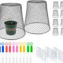 Anothera 10Pcs Chicken Wire Cloche Plant Covers, 9.29.2 Inches Plant Protectors from Animals, Metal Garden Plant Cages for Outdoor Plants, Keep Rabbits, Squirrels, Birds Out