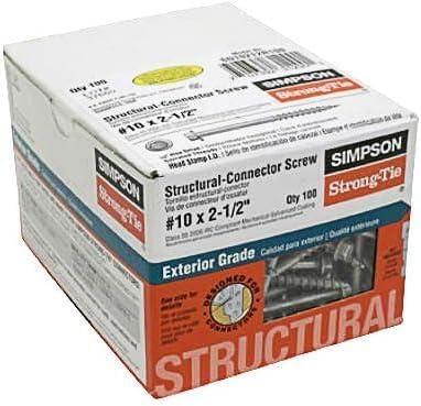 Simpson Strong-Tie Strong-Drive No. 10 x 2-1/2 in. L Star Hex Head Galvanized Steel Connector Screw