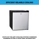 Koolatron Stainless Steel Compact Fridge with Freezer, 1.7 Cubic Feet (48 L) Capacity, Silver and Black, for Snacks, Frozen Meals, Beverages, Juice, Beer, Den, Dorm, Office, Games Room, or RV