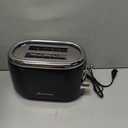 Mueller Retro Toaster 2 Slice with 7 Browning Levels and 3 Functions: Reheat, Defrost & Cancel, Stainless Steel Features, Removable Crumb Tray, Under Base Cord Storage, Black