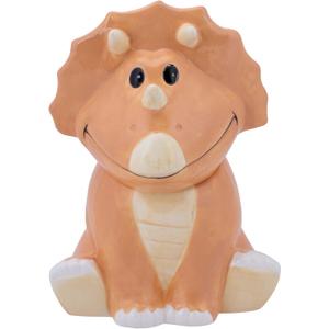 Dolomite Ceramic 9.9 x 9.6 Everyday Cookie & Candy Jar with Airtight Lid: Perfect for Kitchen Canisters, Pet Treat Containers & Decorative Storage, Tan Triceratops Dinosaur