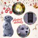 Dog Garden Statues - 8.4 Dog Decor with Gazing Ball LED Lights, Unique Gifts for Mom Grandma Birthdays, Outdoor Decor for Outside Lawn Porch Patio (Gray)