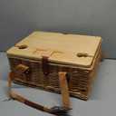 Hap Tim Wicker Picnic Basket for 2 with Mini Folding Wine Picnic Table & Large Insulated Cooler Bag & Cutlery Service Kits for 2 Person, Couples Gifts, Wedding Gifts (Y2307-2-CM)